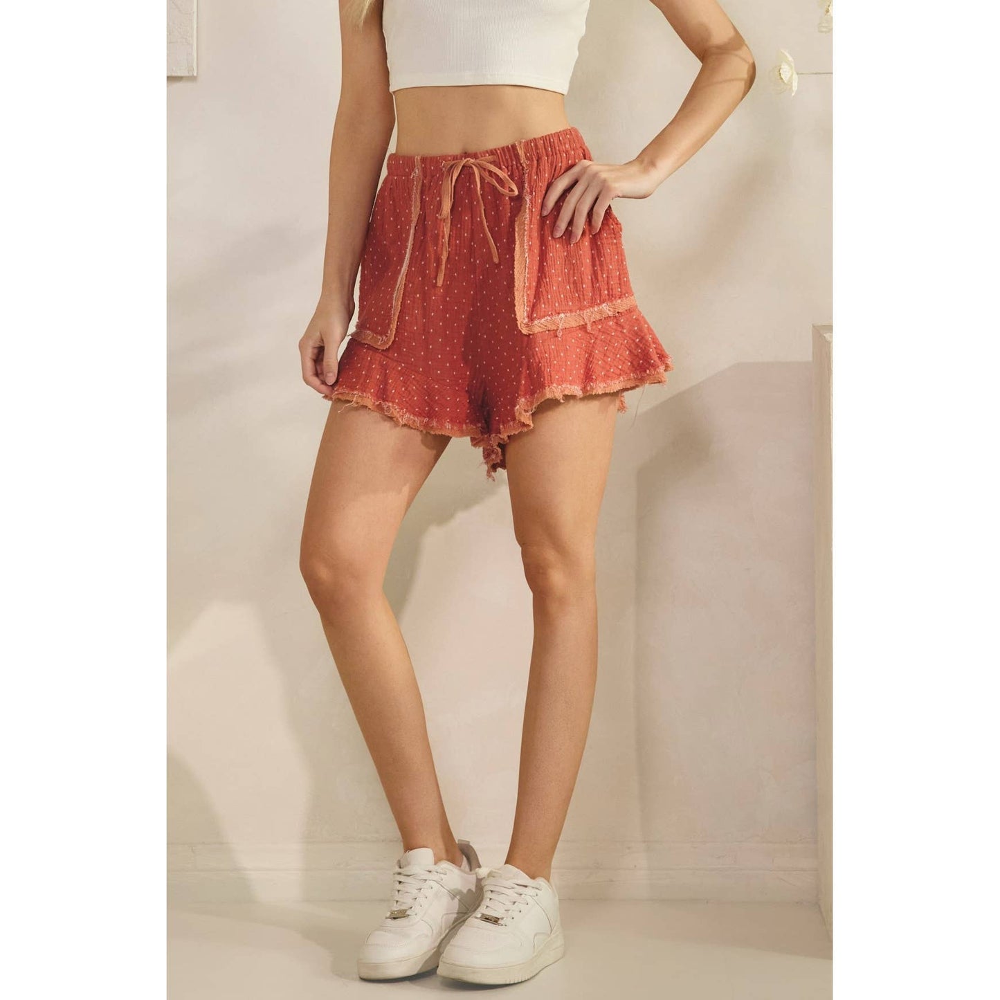 DESERT DOTTED FRAY SHORTS (SH7772)