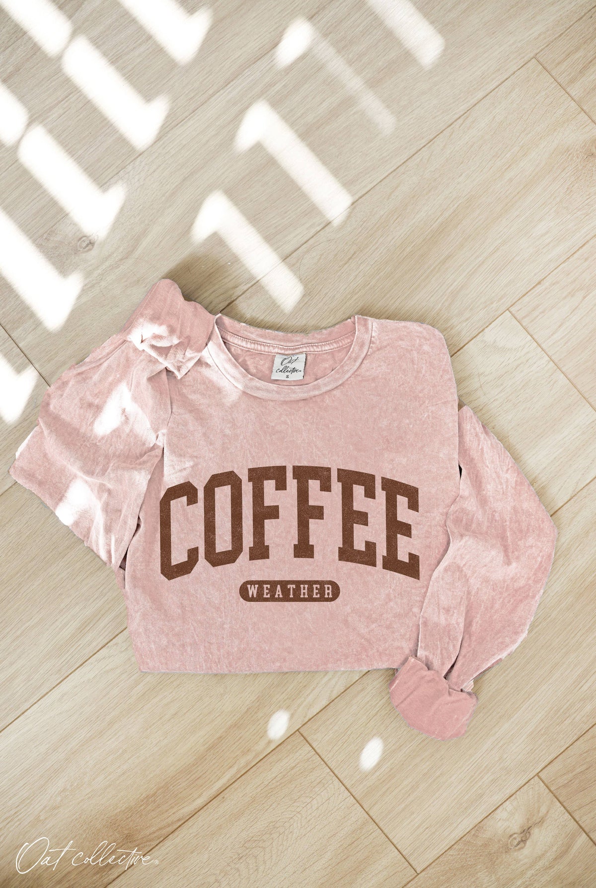 COFFEE WEATHER Mineral Washed Long Sleeve Graphic