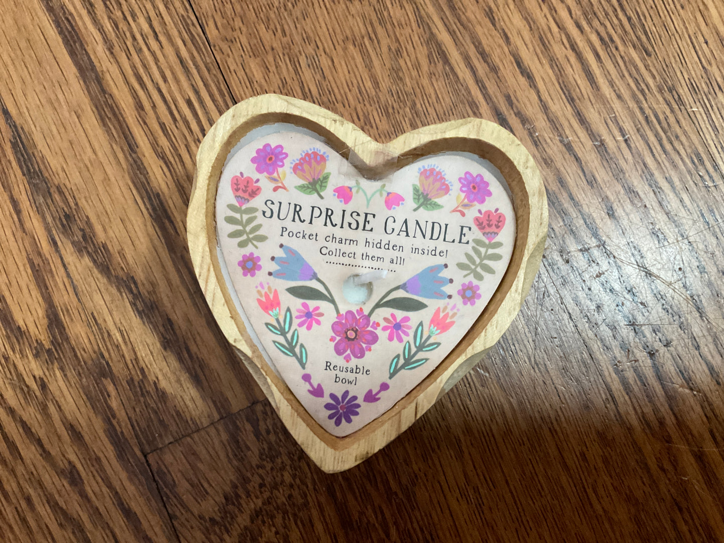 Natural life heart shaped surprise candle
