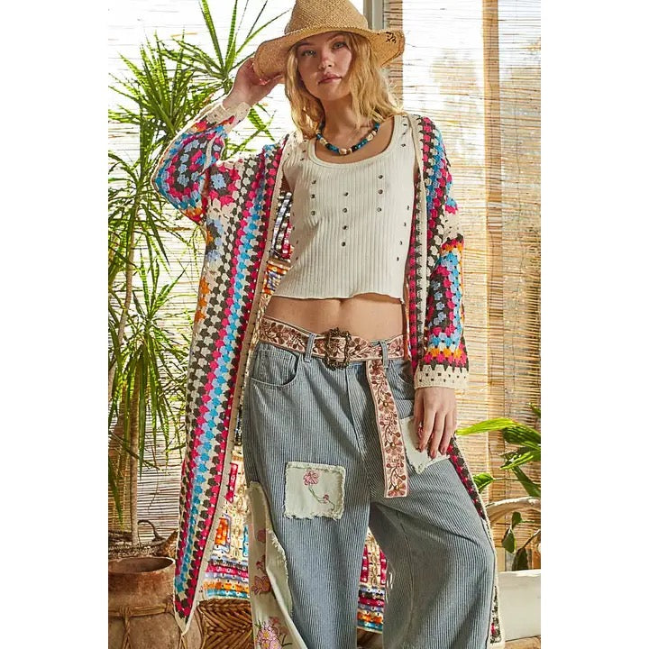 Long sleeve various colors, crochet cardigan 