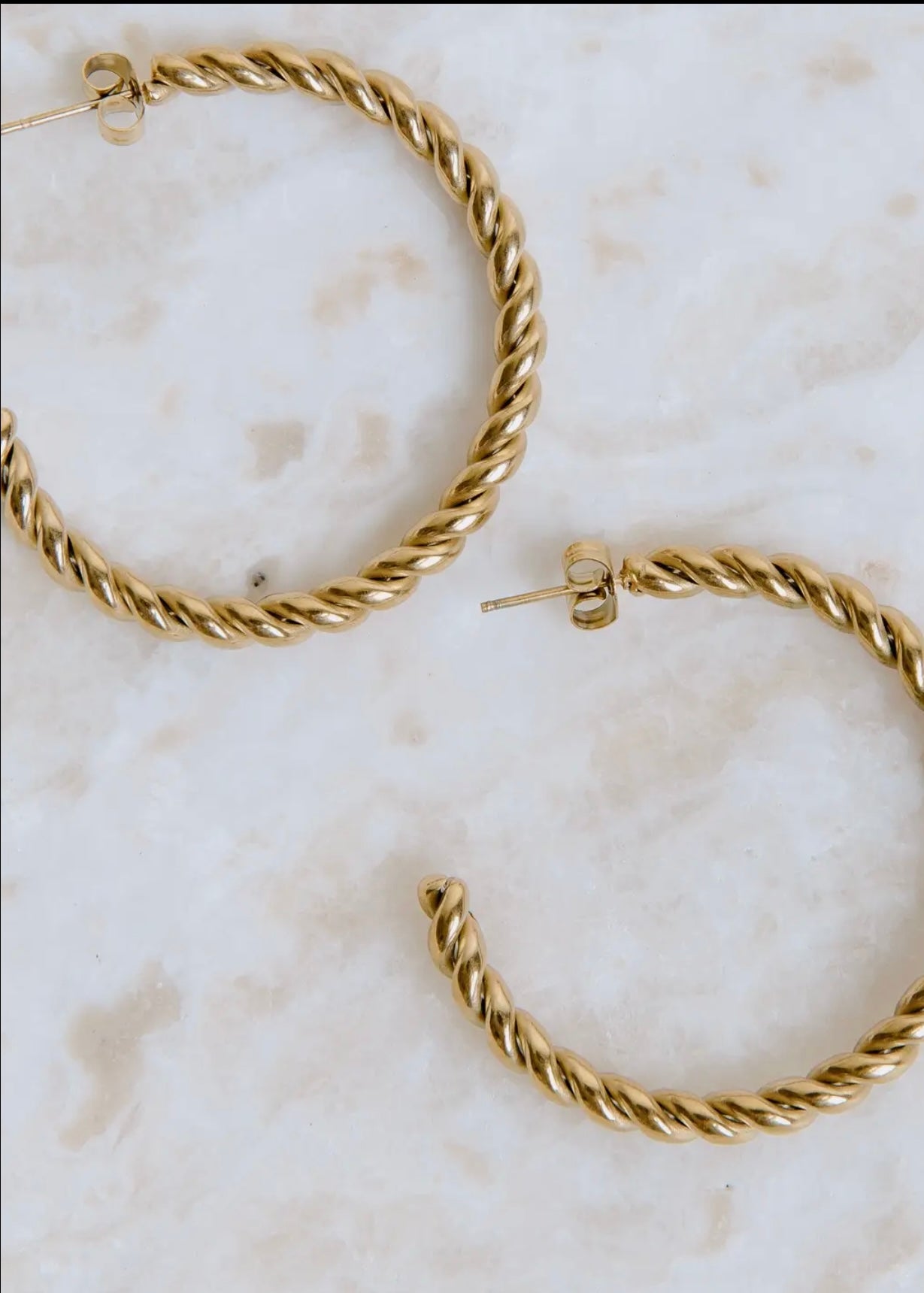 Jayde Large Twisted Hoops - Gold