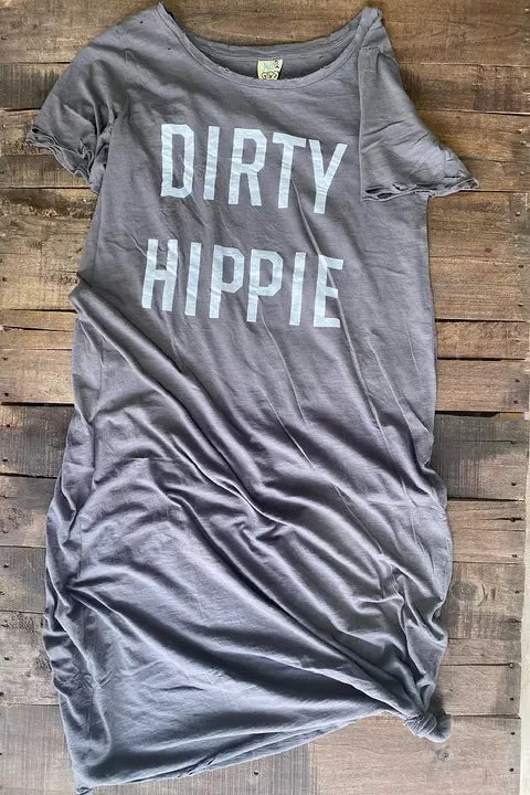 Jaded gypsy dirty hippie dress - charcoal
