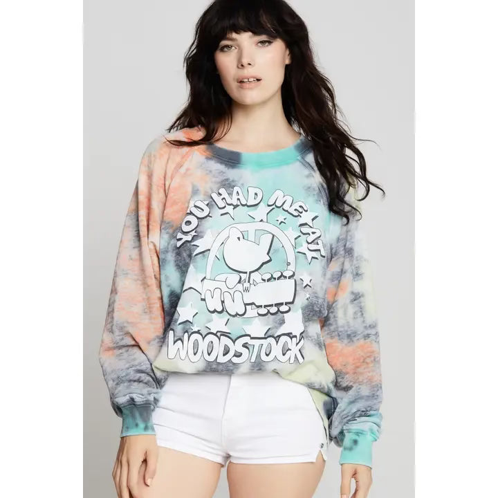 You had me at Woodstock tie-dye sweatshirt