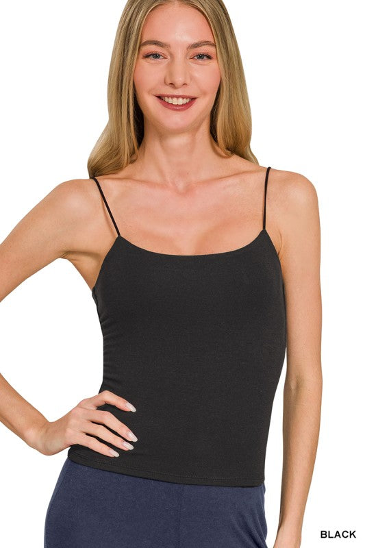 Double lined spaghetti strap tank