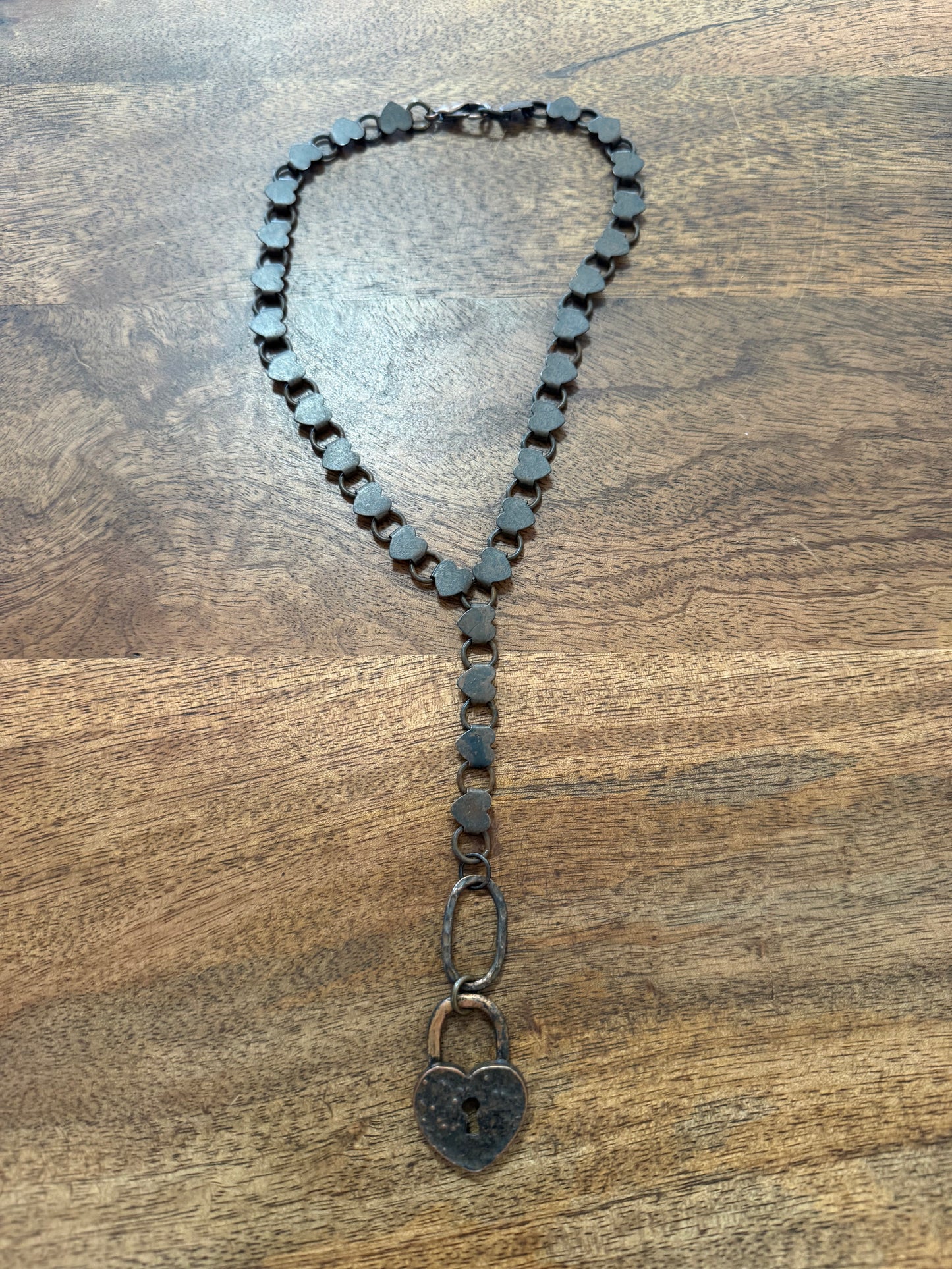 Brass locket necklace