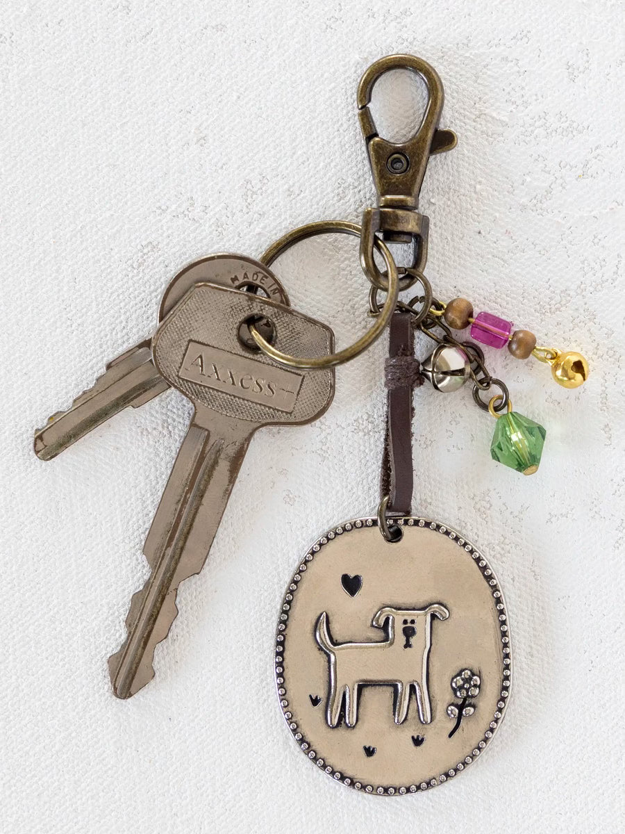 Natural life dog keychain