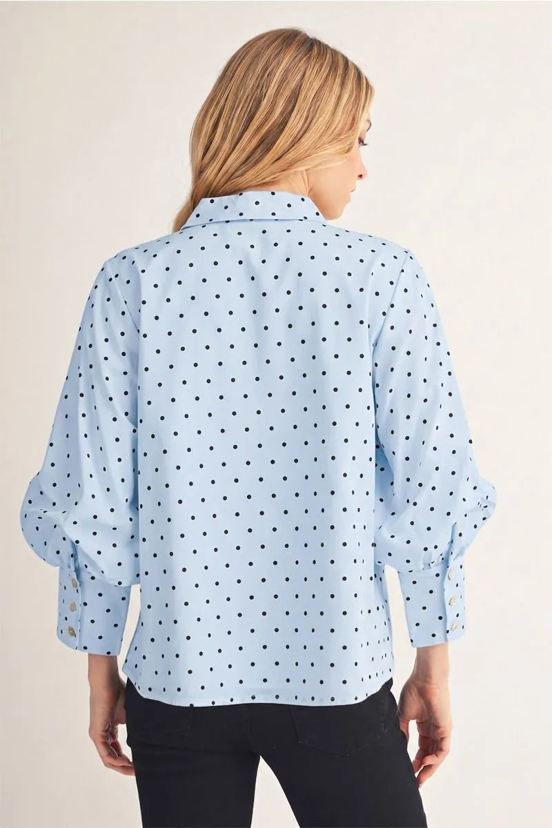 3/4 Sleeve Button Down Top