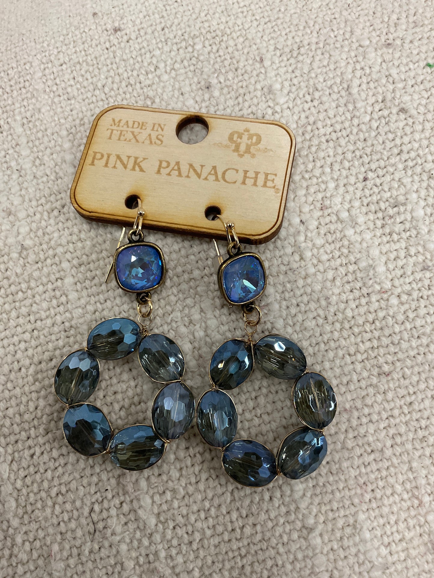 Navy oval earrings
