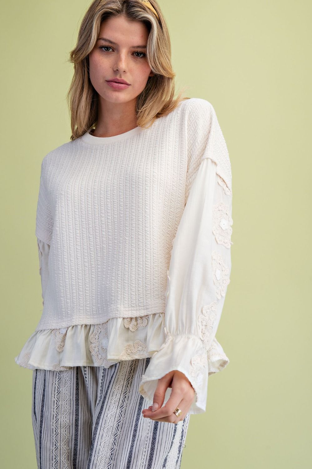 Texture sleeve Top