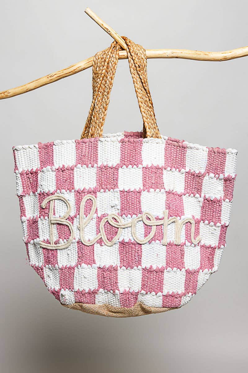 Bloom Textured Woven Resort Tote Bag