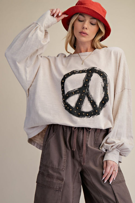 Stone Grey Peace Top