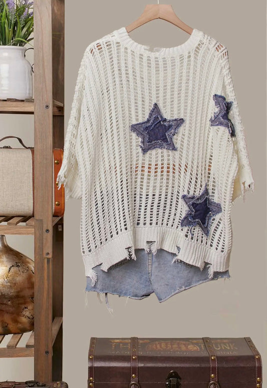 Distressed Star Top