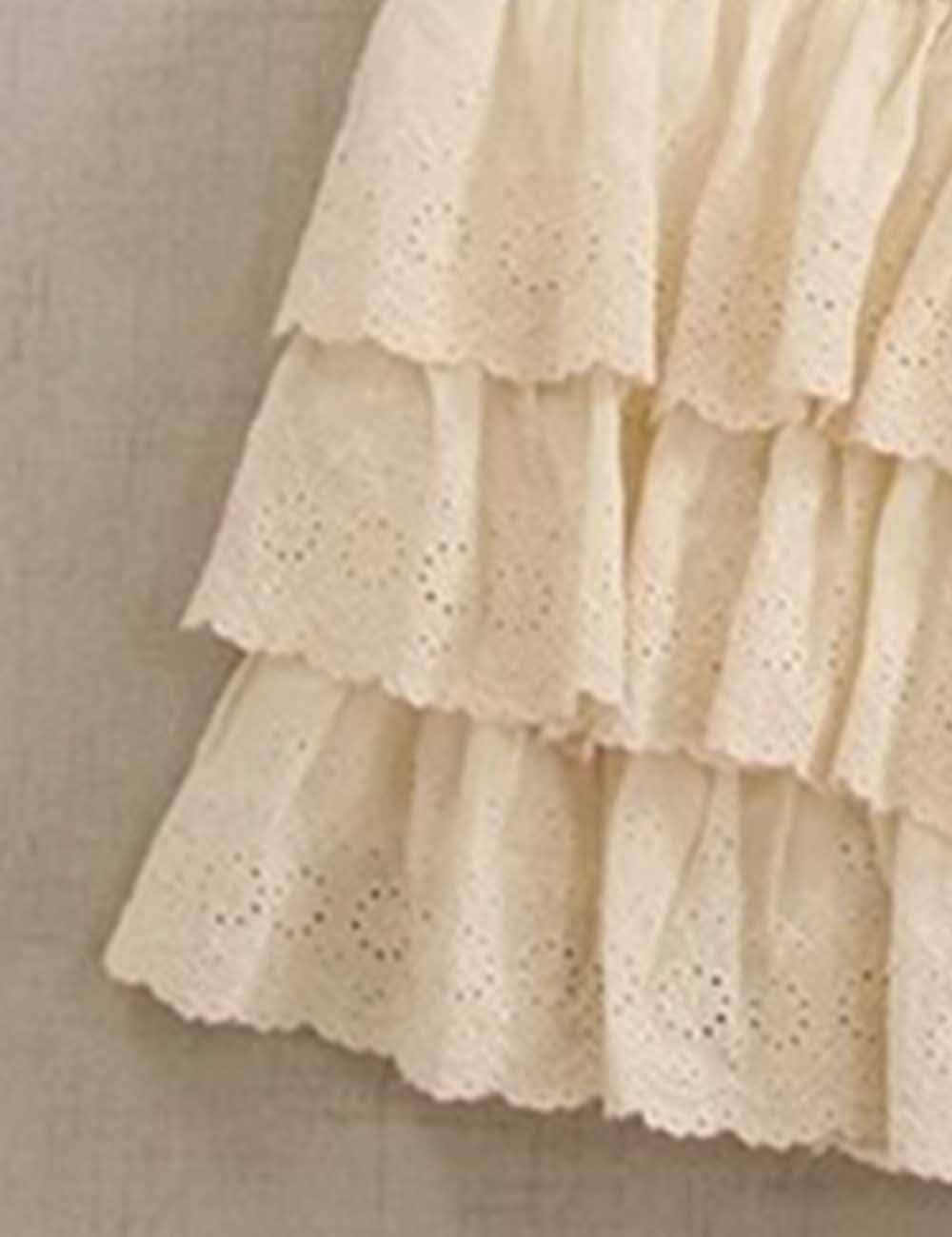 Ladies Solid Color Elastic Waist Pull -On Tiered Ruffle Pants