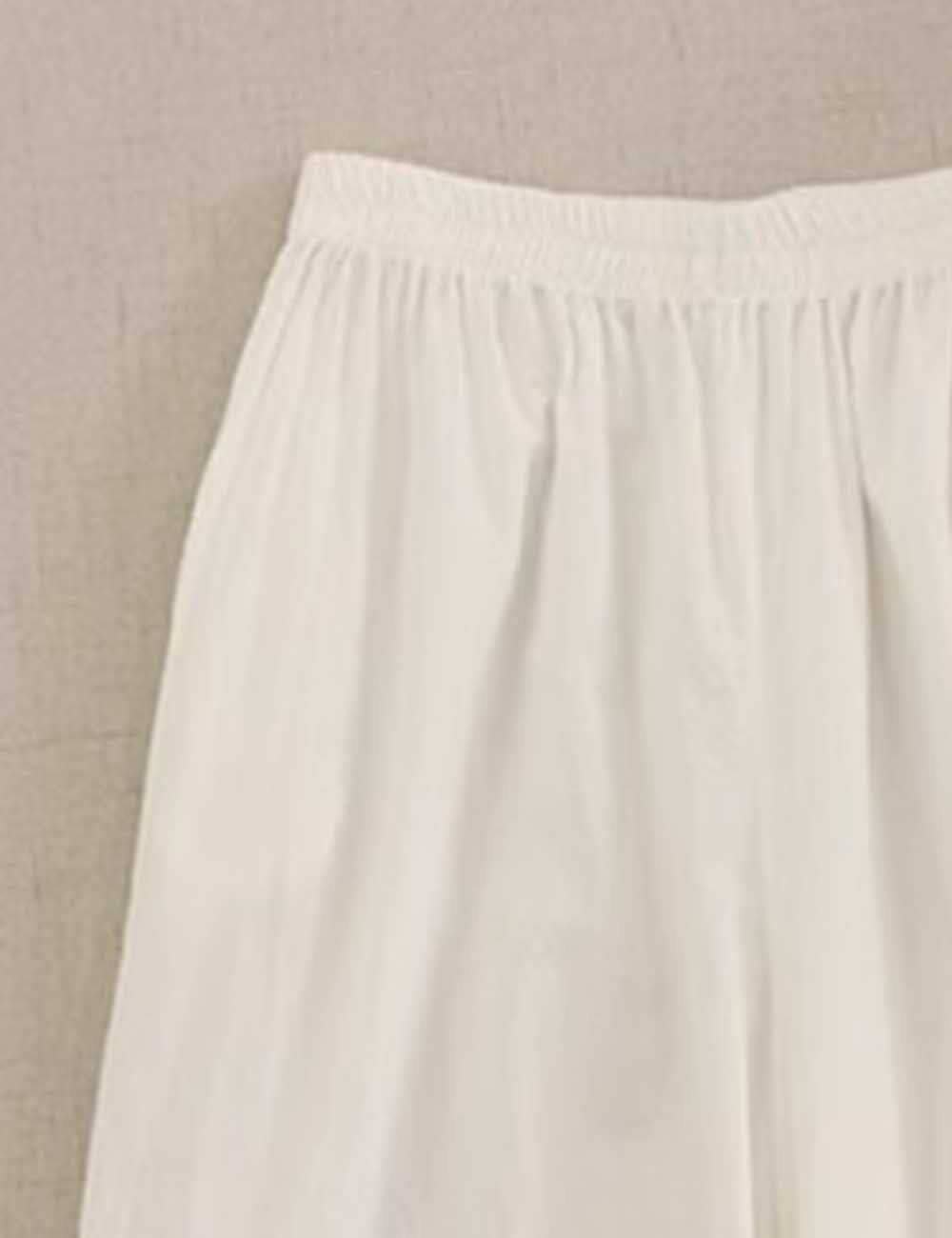 Ladies Solid Color Elastic Waist Pull -On Tiered Ruffle Pants