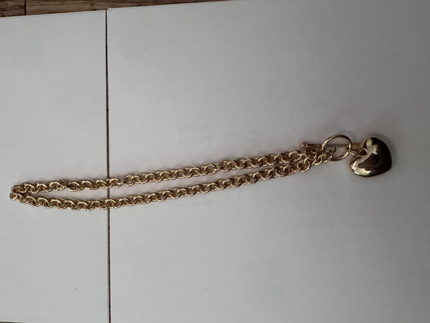 Goldtone Double Sided HeartNecklace