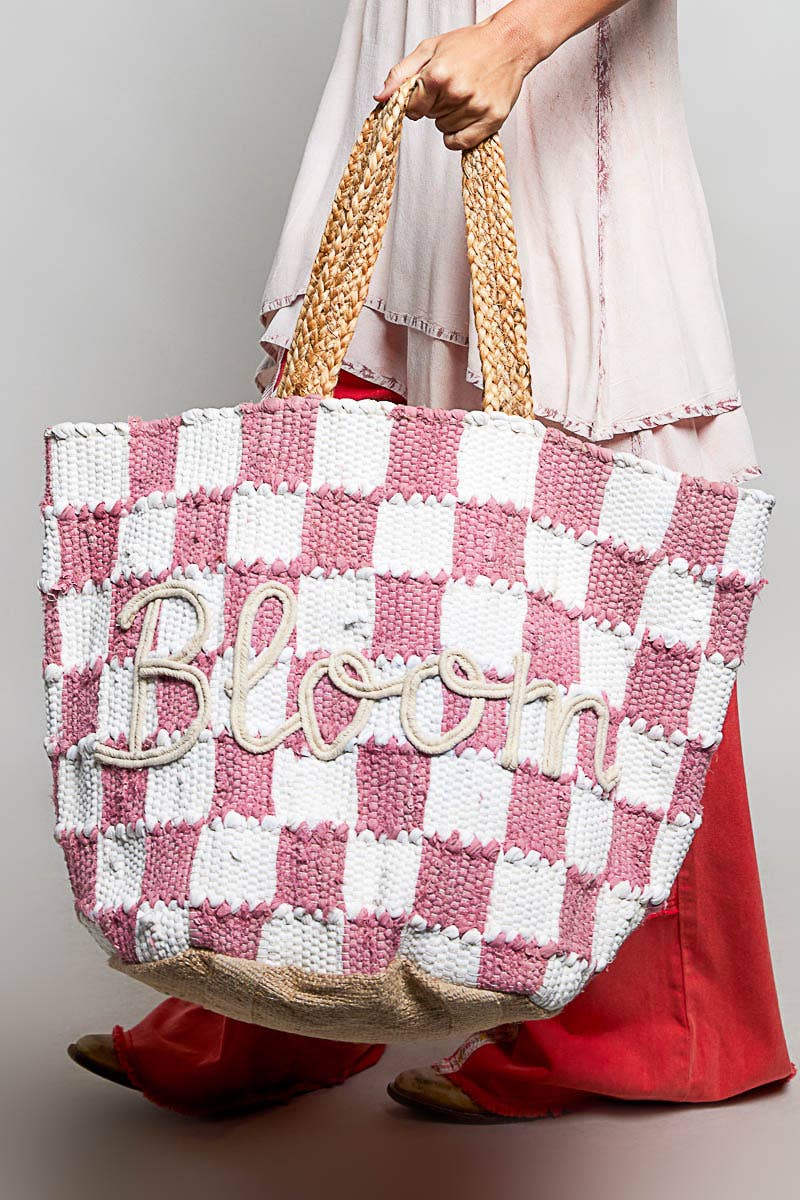 Bloom Textured Woven Resort Tote Bag