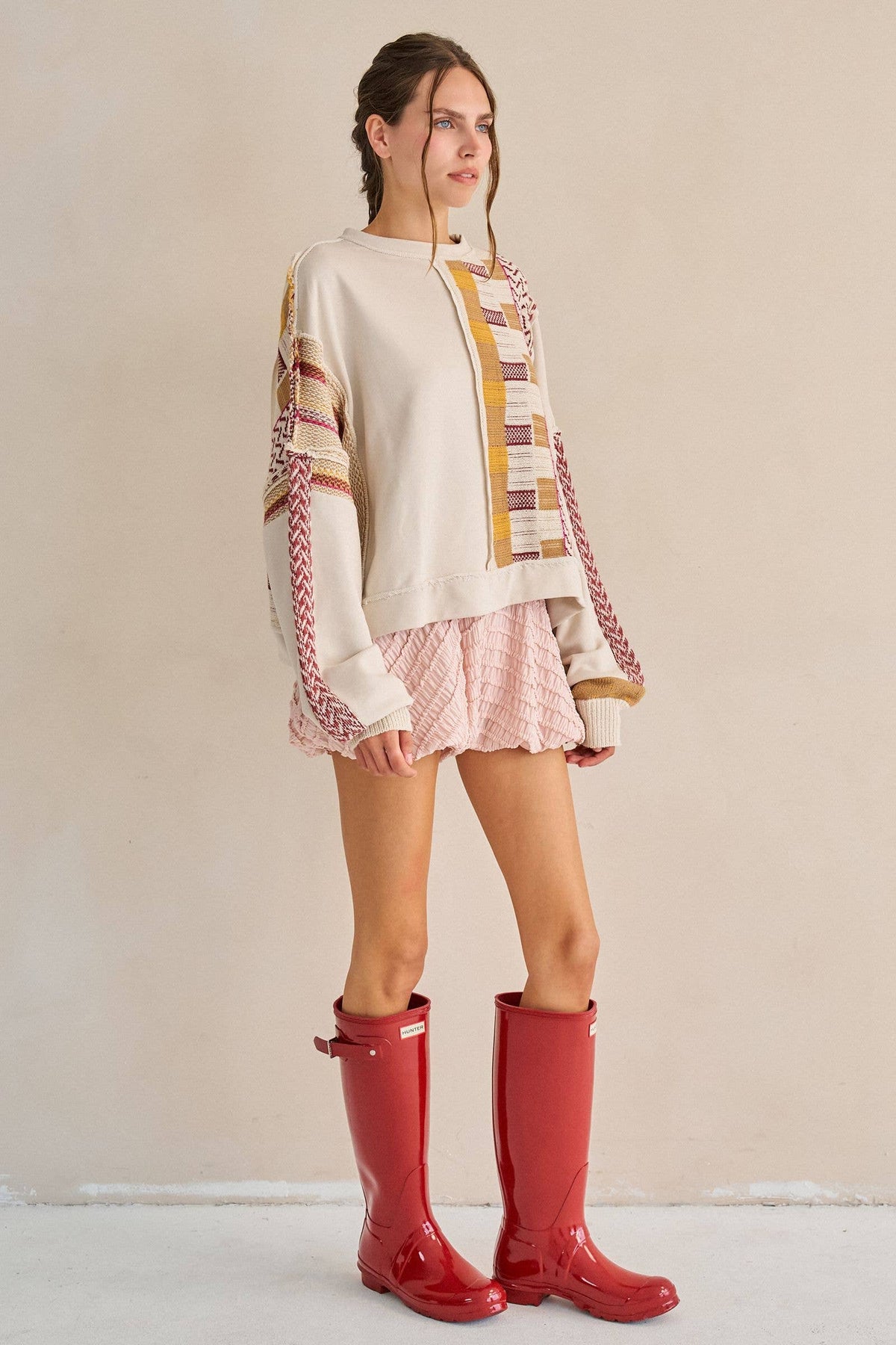 RUFFLE WRINKLE BALLOON SHORTS