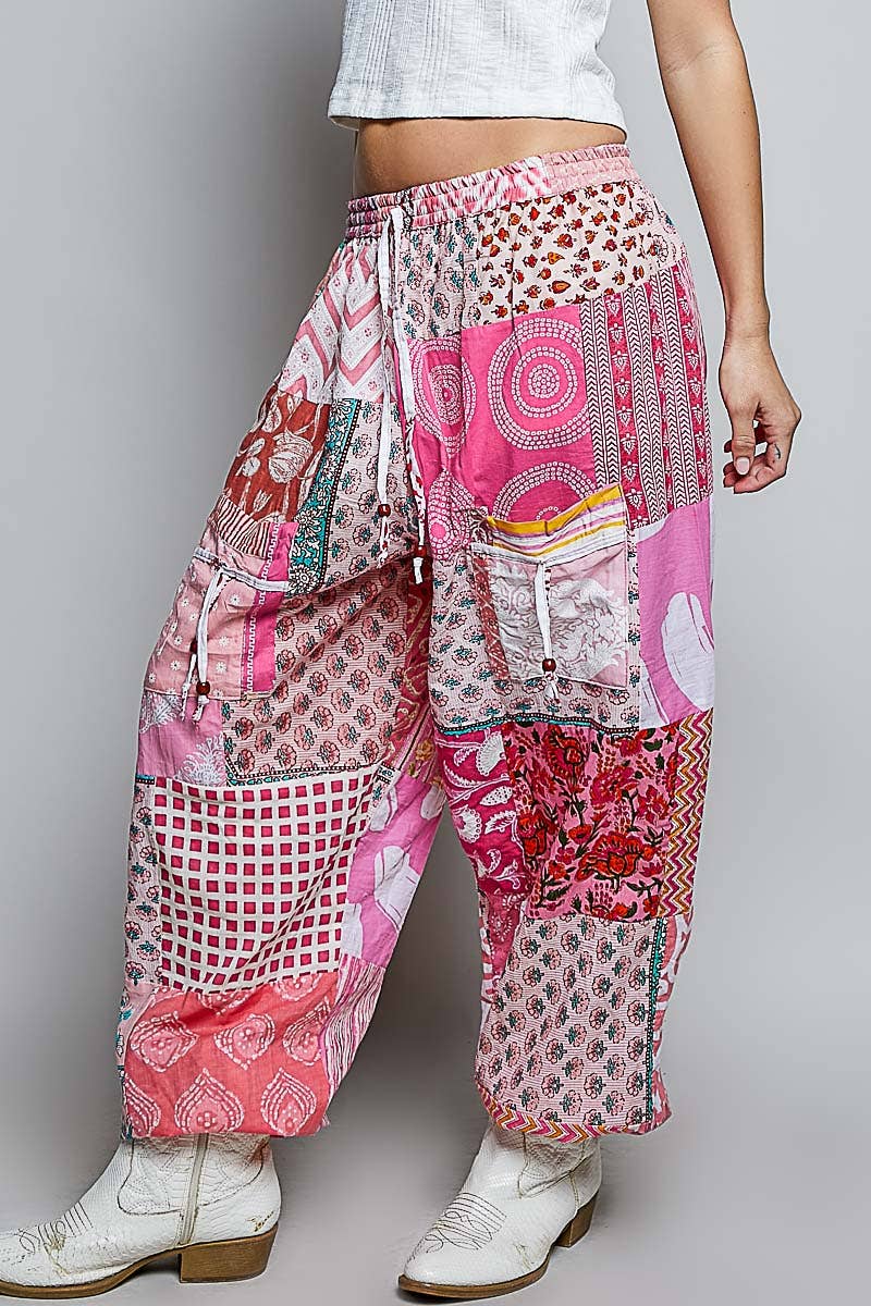 One-of-a-Kind Boho Printed Woven Jogger Pants