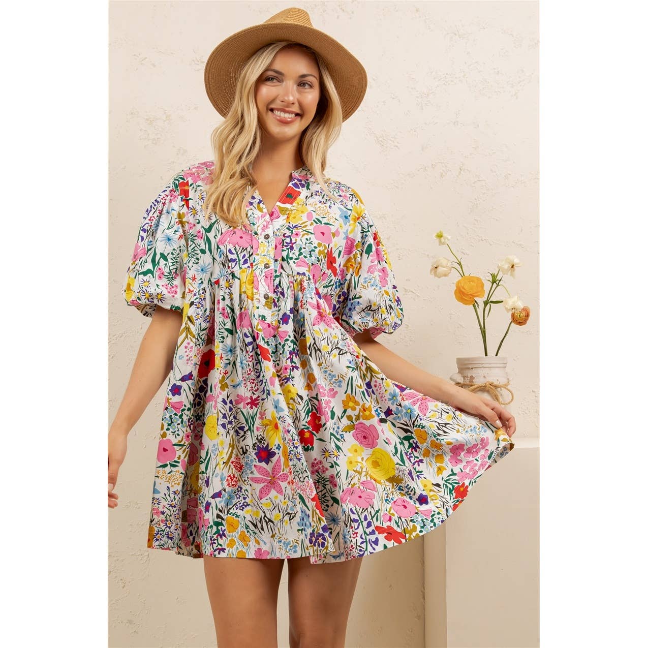 WILDFLOWER GARDEN TUNIC DRESS (SD7035)