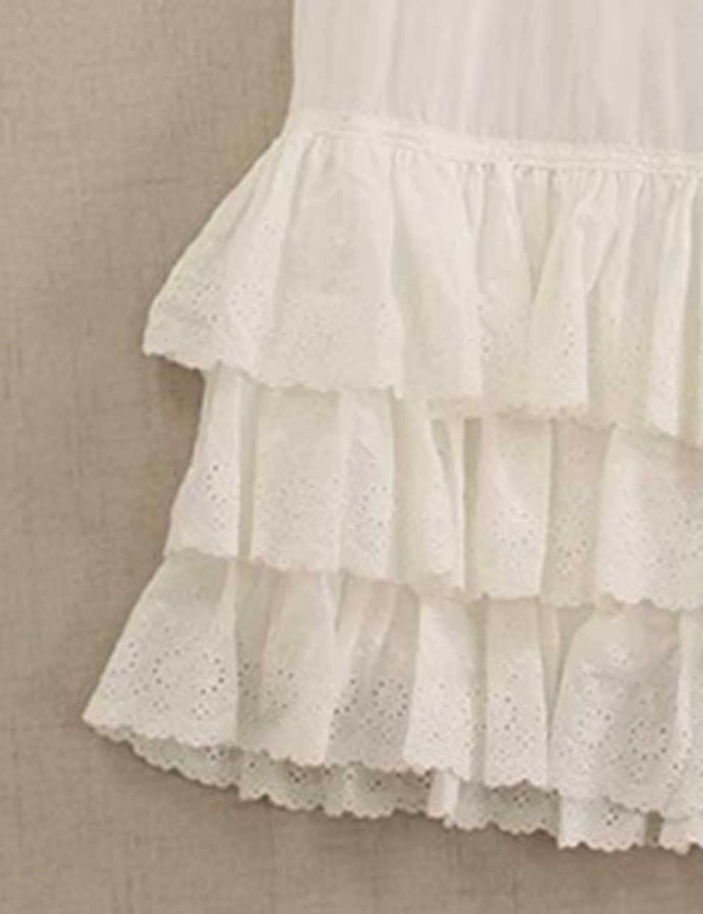 Ladies Solid Color Elastic Waist Pull -On Tiered Ruffle Pants