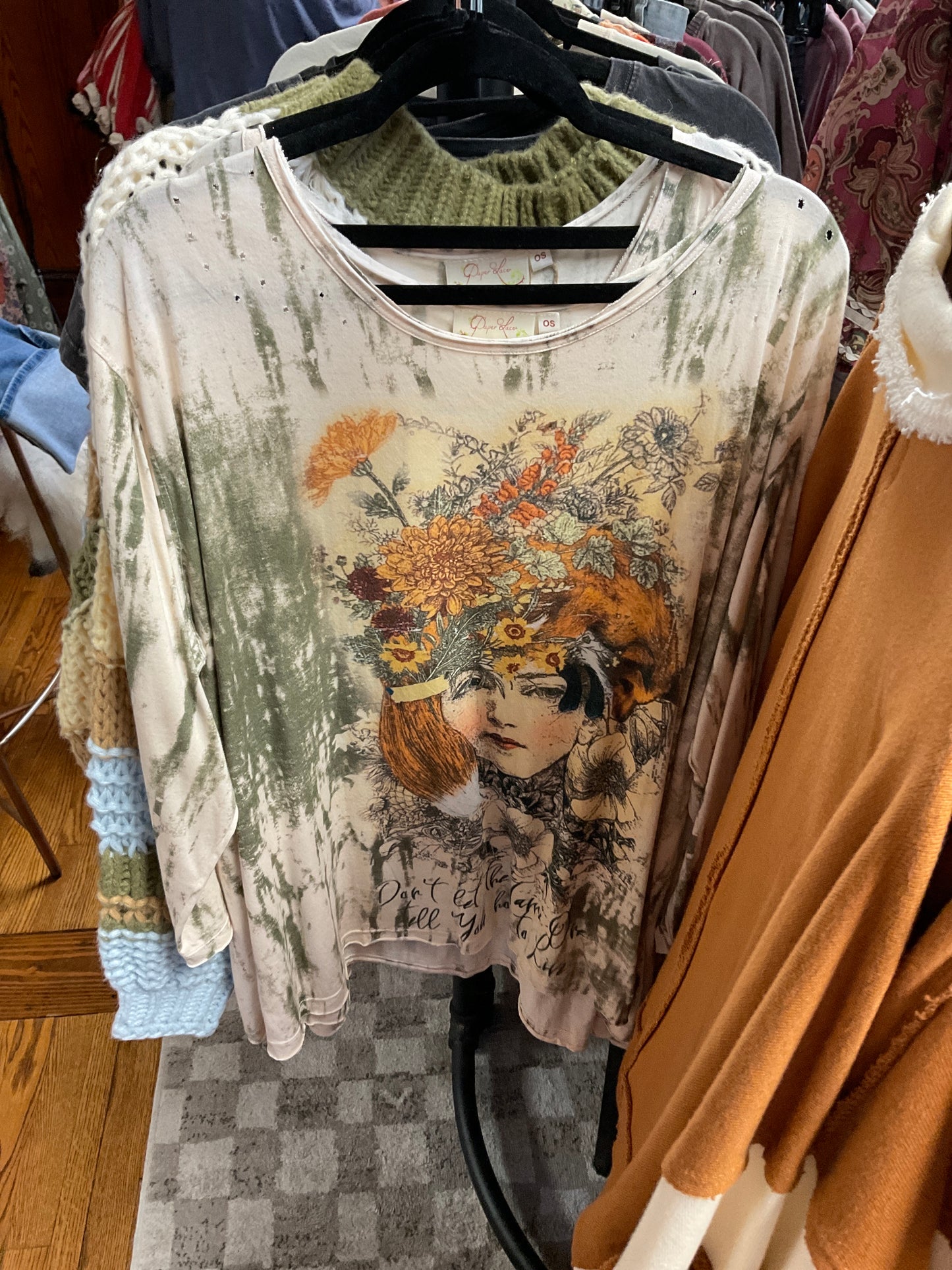 Paperlace lady floral shirt