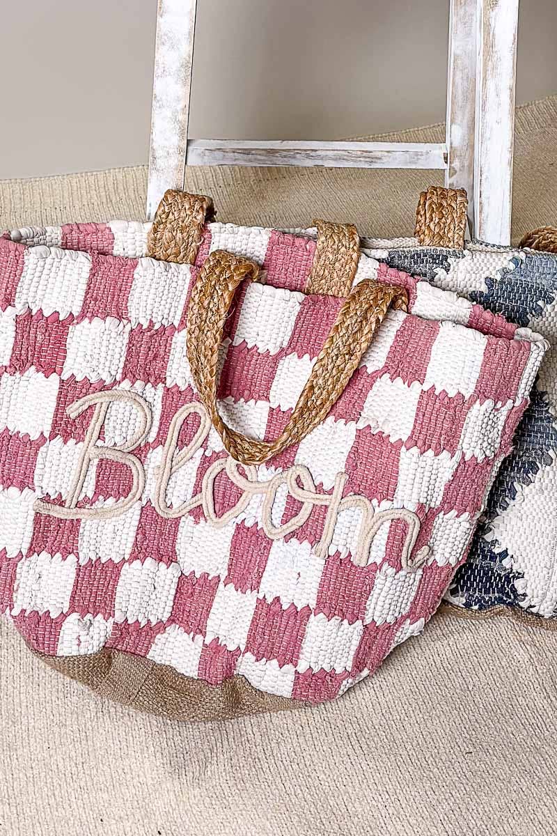 Bloom Textured Woven Resort Tote Bag