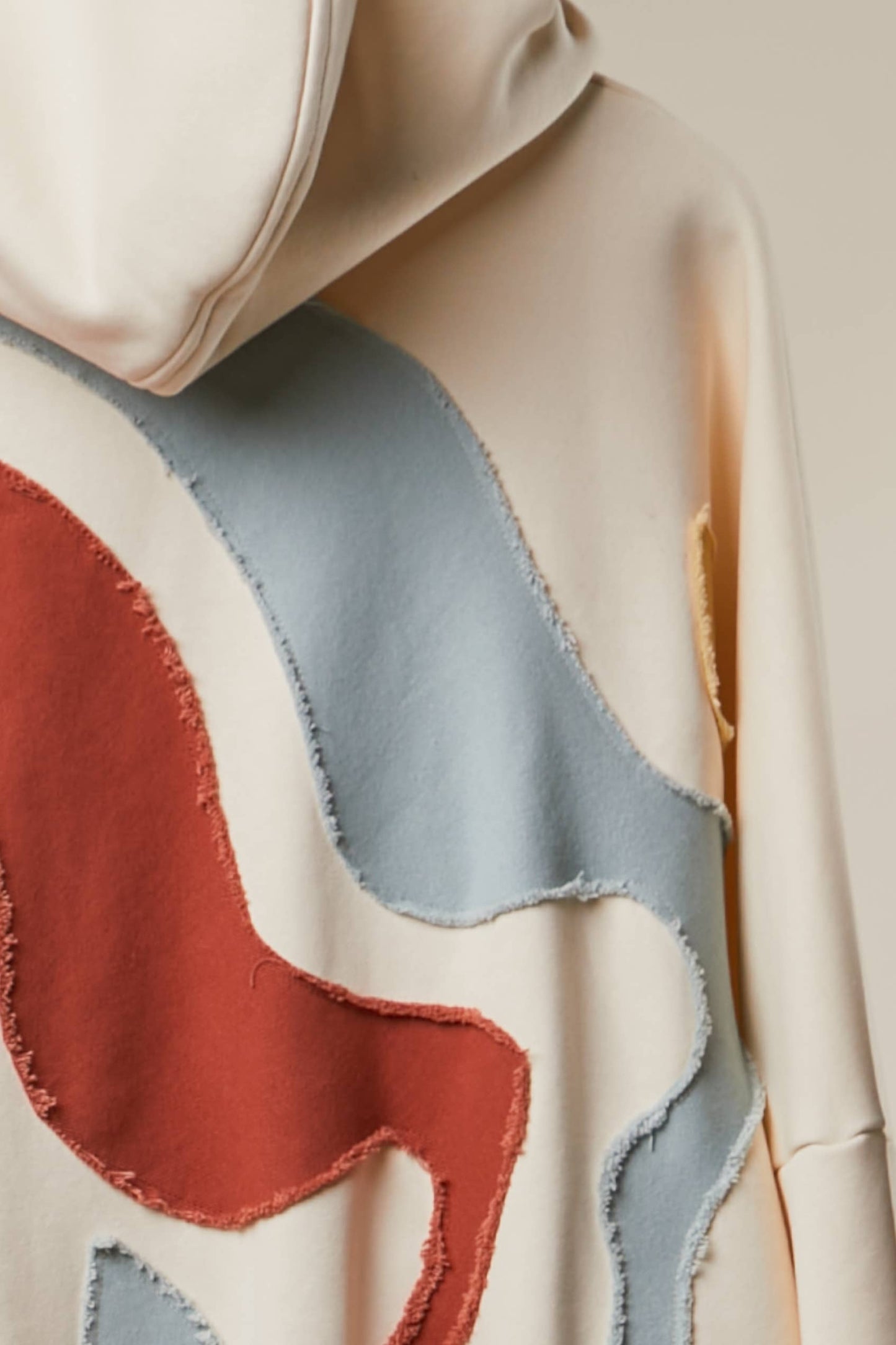 Abstract Patch Hoodie with Kangaroo Pocket