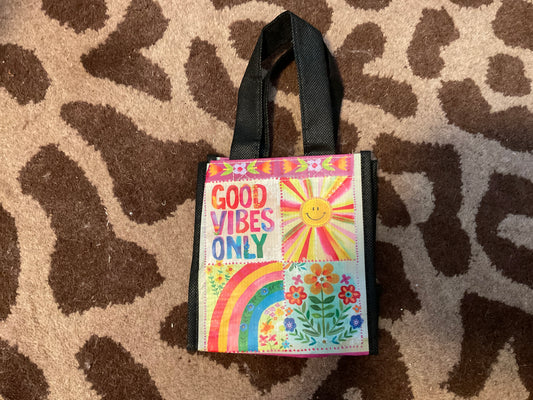Natural life good vibes mini tote bag