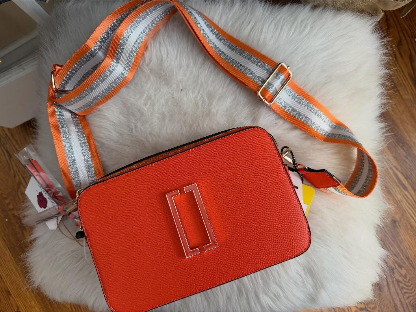 Orange m&m hand bag purse