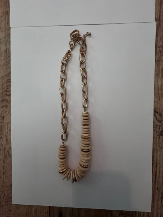 Khaki ‘Button’ Necklace