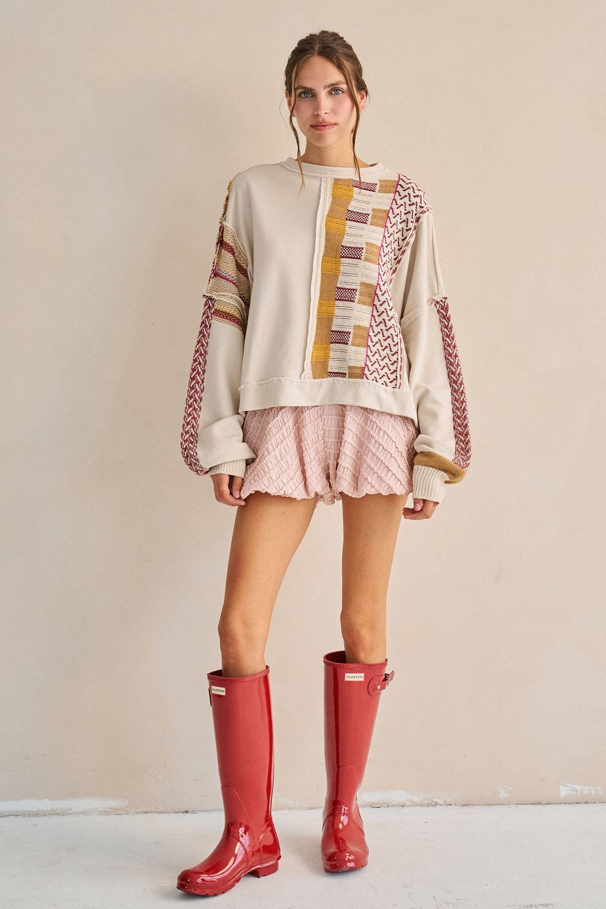RUFFLE WRINKLE BALLOON SHORTS
