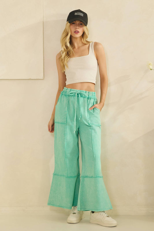 MINERAL WASHED TERRY KNIT PANTS (SP7055-A)
