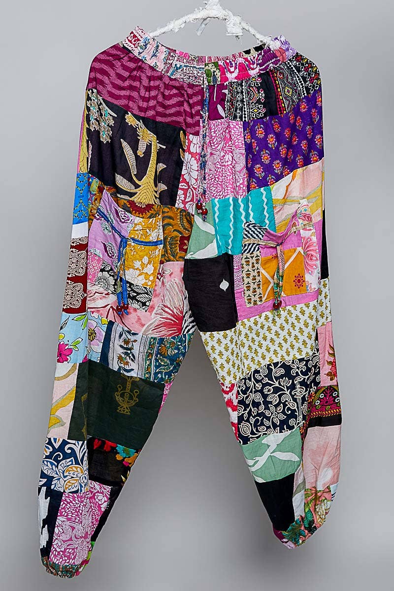 One-of-a-Kind Boho Printed Woven Jogger Pants