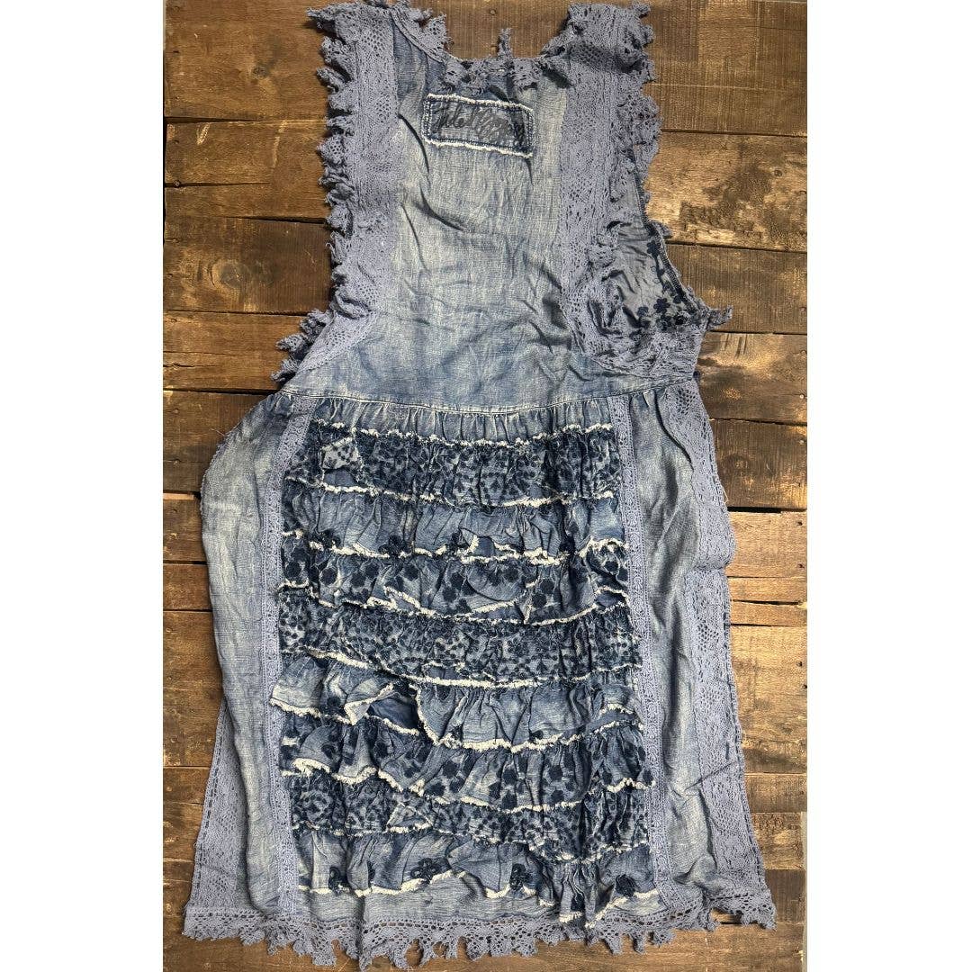 Ruffle Up Hi-Lo Top - Chambray