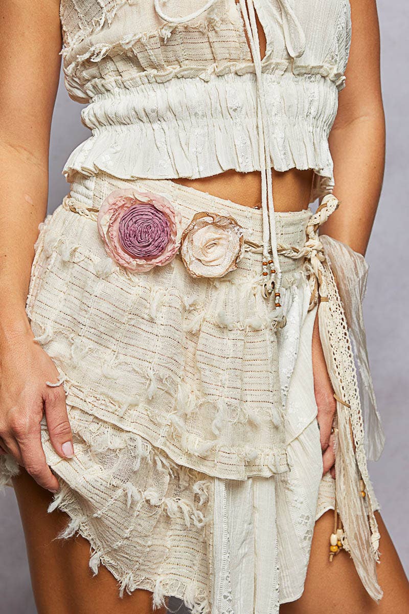 Adjustable Versatile Styling Double Rose Tie Belt