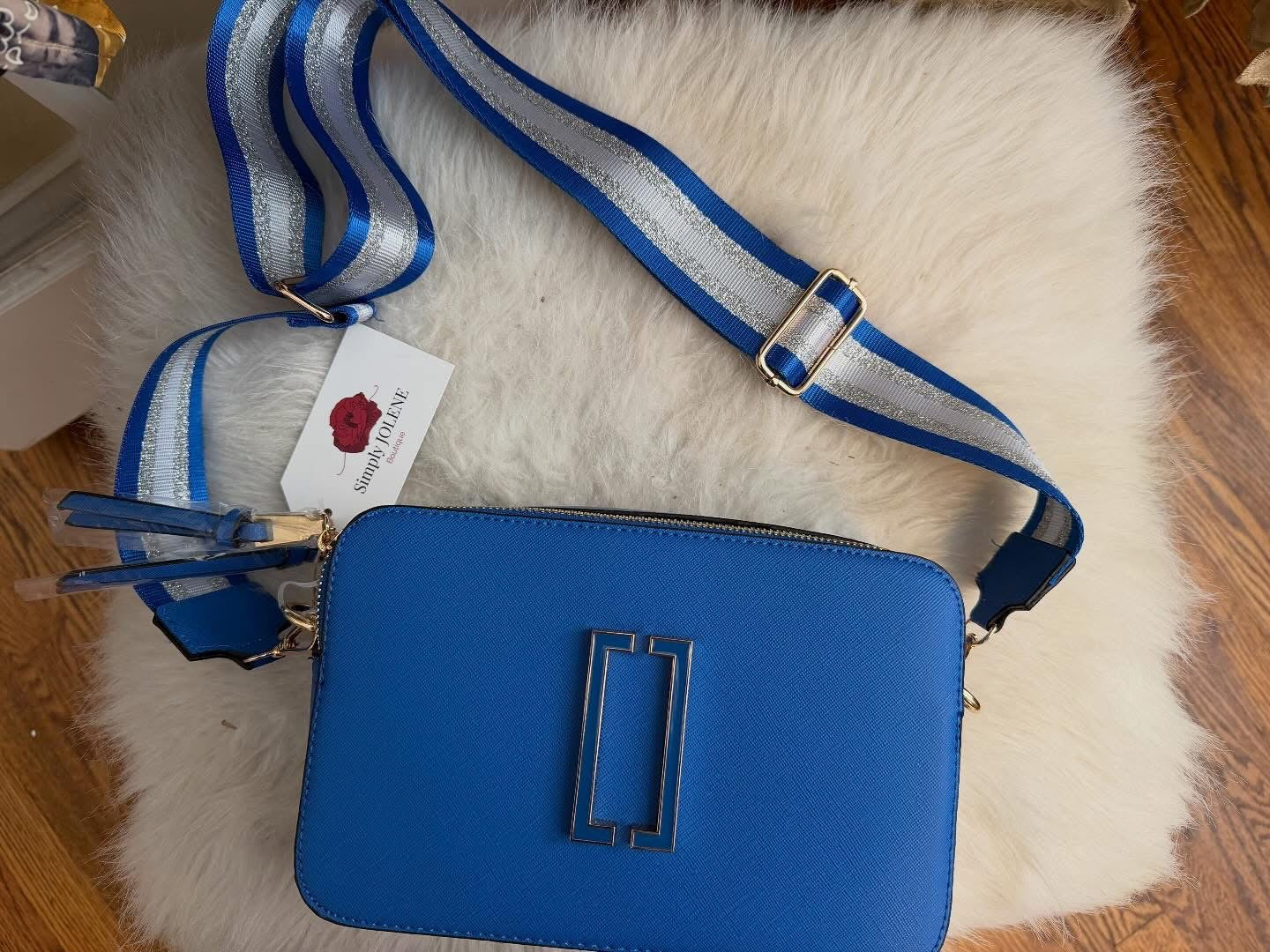 Blue m&m hand bag purse