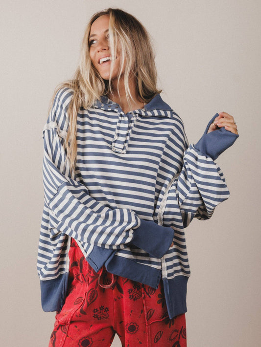 Wander Easy Top - Blue Denim