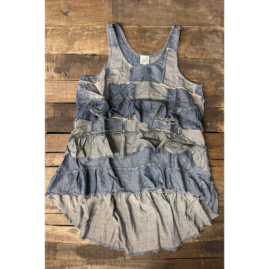 Patchwork Skies Ruffle Tank