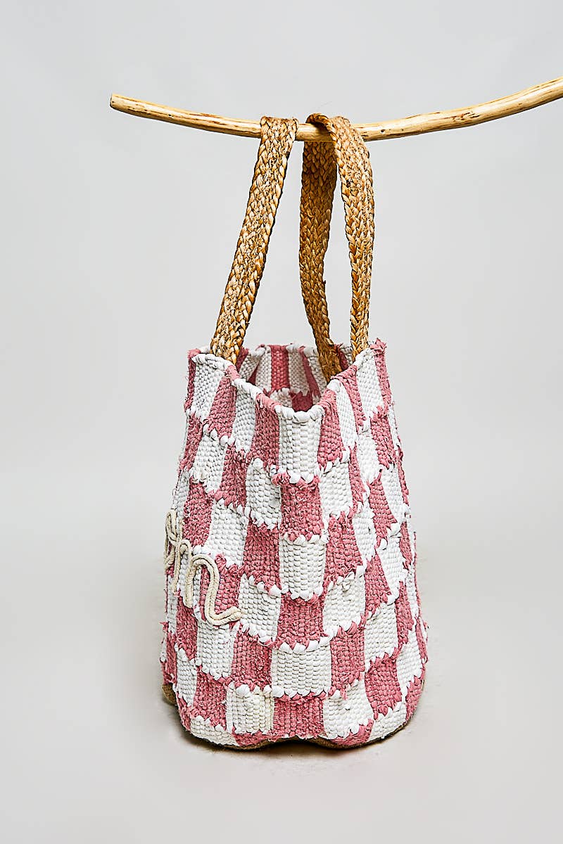 Bloom Textured Woven Resort Tote Bag