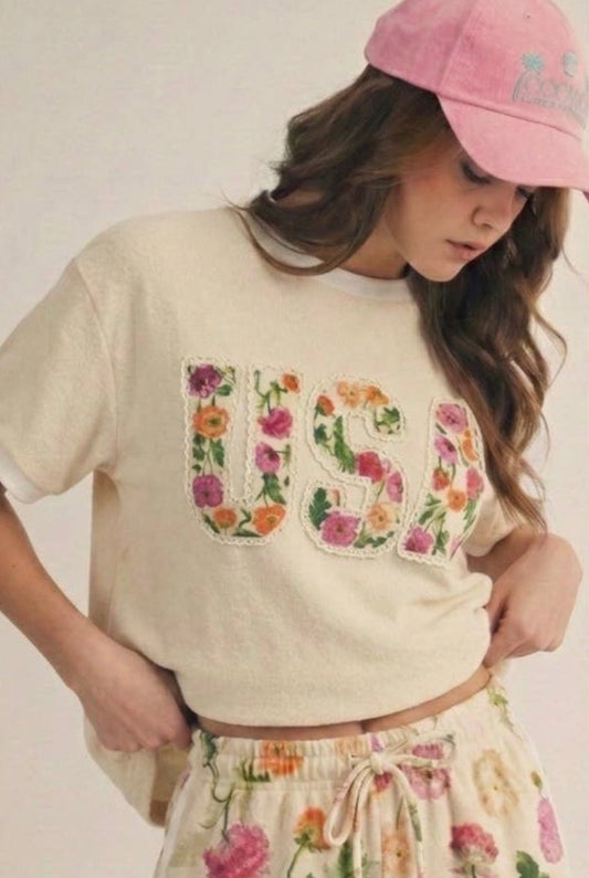 USA floral top