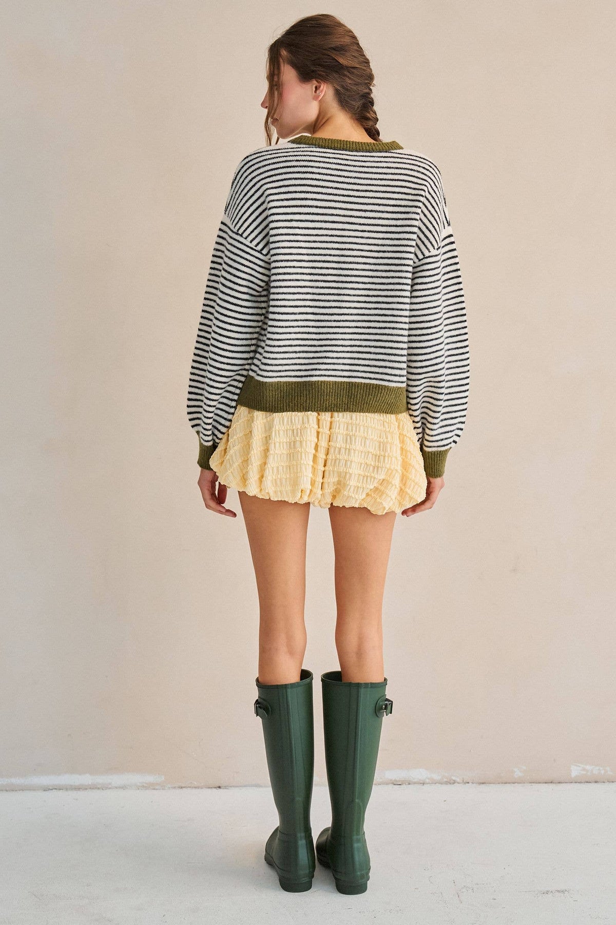 RUFFLE WRINKLE BALLOON SHORTS