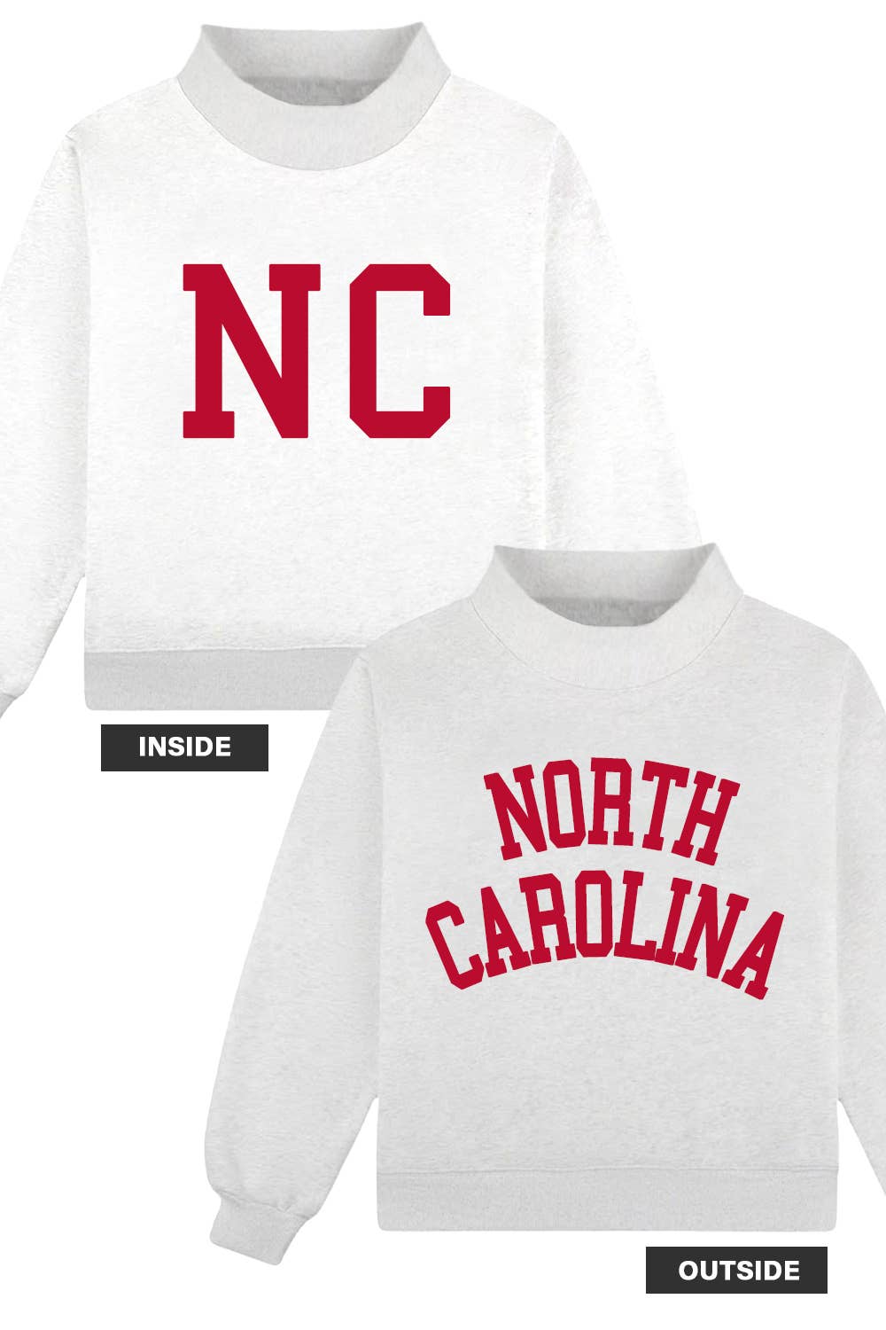 IT2594-NORTHCAROLINA | 'NORTH CAROLINA & NC' Sweatshirt
