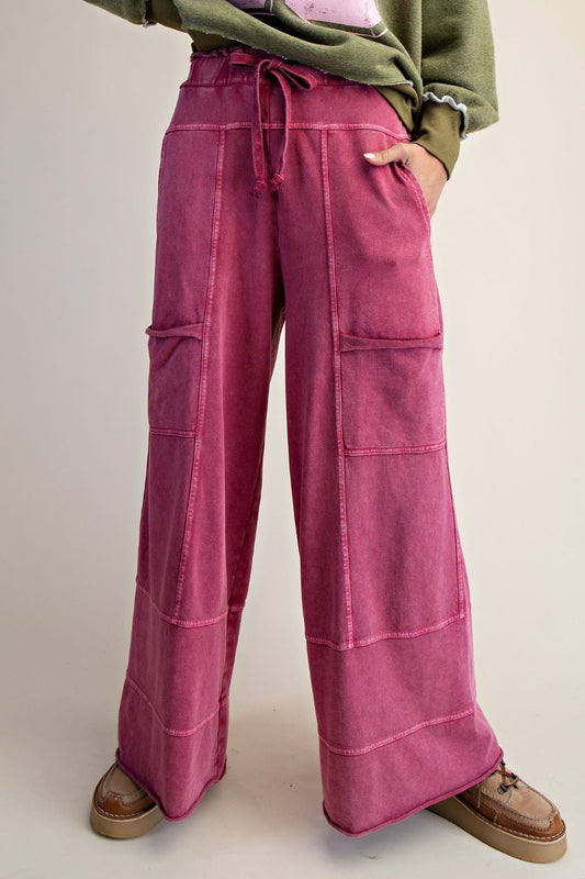 Magenta easel pants