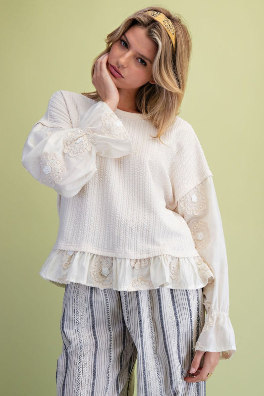 Texture sleeve Top