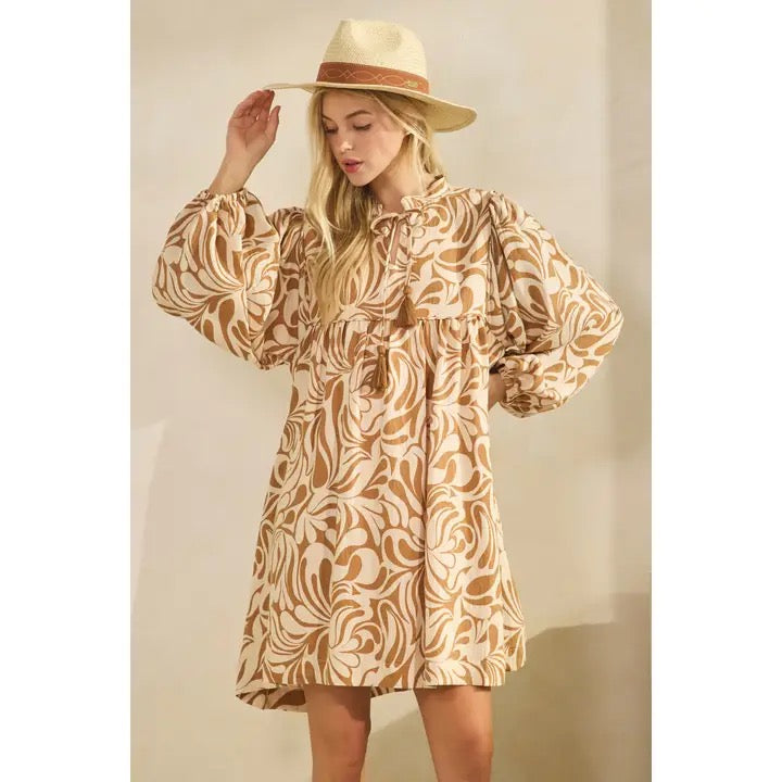 Sundown swirl babydoll dress