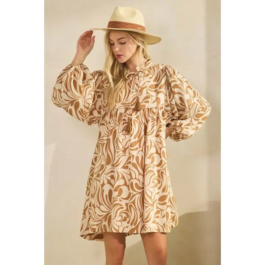 Sundown swirl babydoll dress