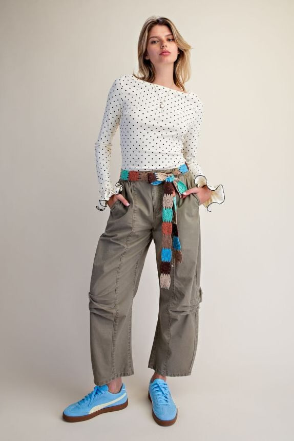 Easel IVORY LONG ruffle sleeve
