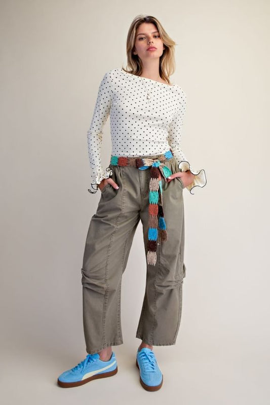 Easel IVORY LONG ruffle sleeve