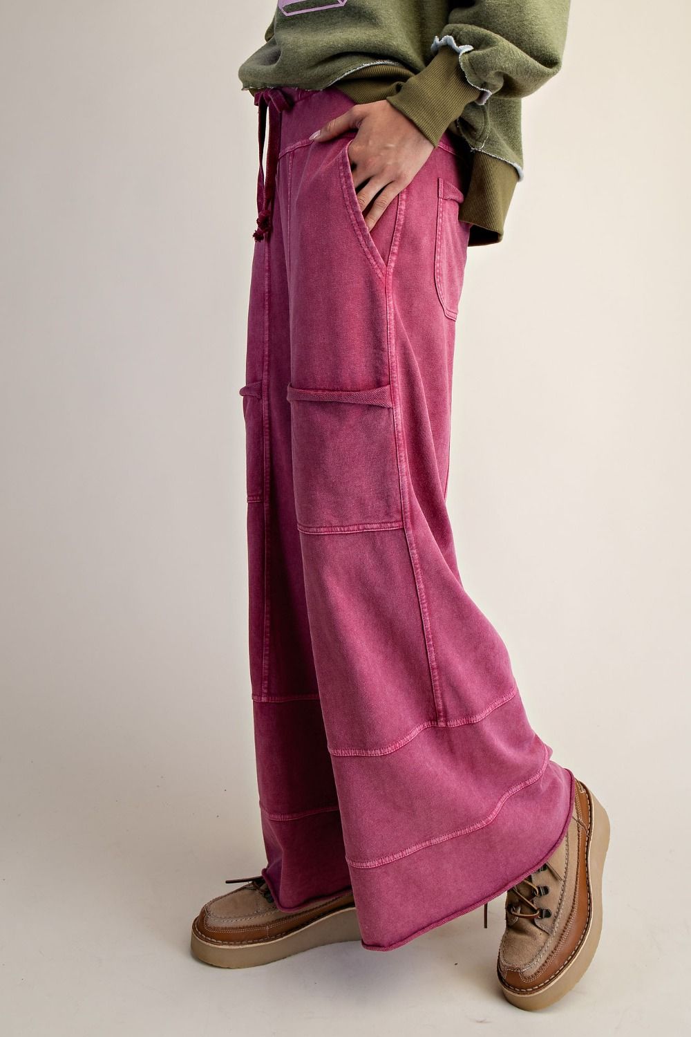 Magenta easel pants