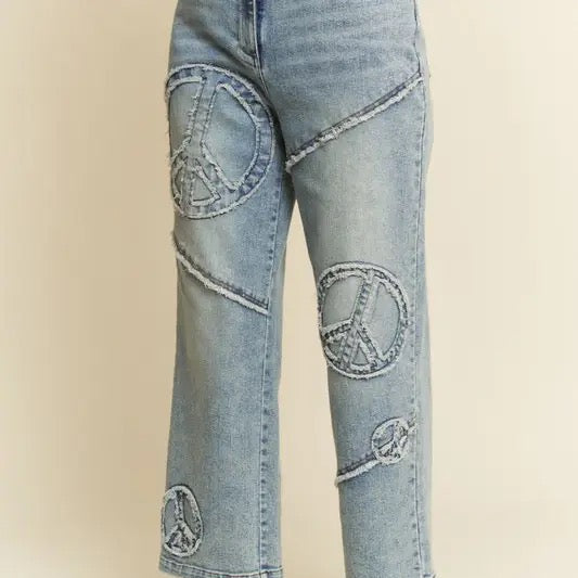Peace sign jeans